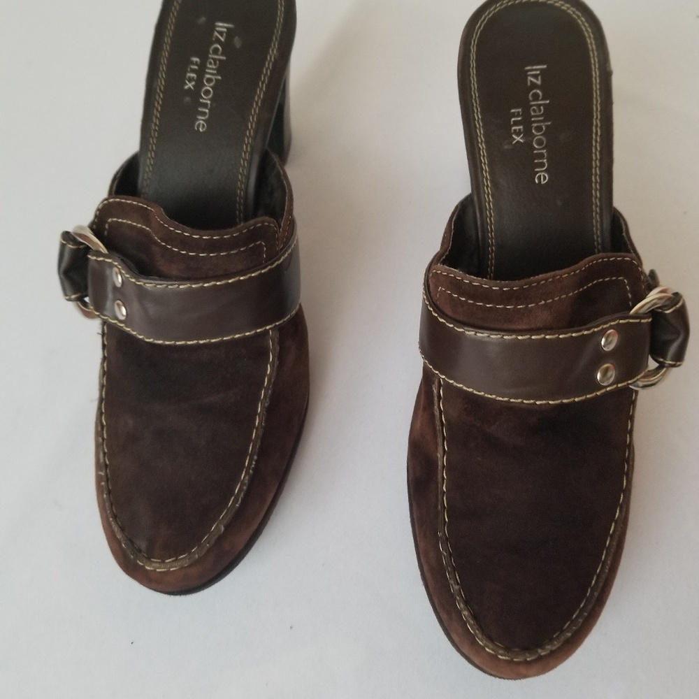 Liz Claiborne Flex Jamal suede leather heels